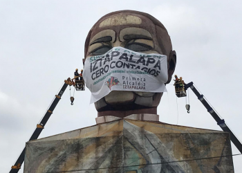 Tianguistas de Iztapalapa y hasta la “Cabeza de Juárez” se ponen cubrebocas