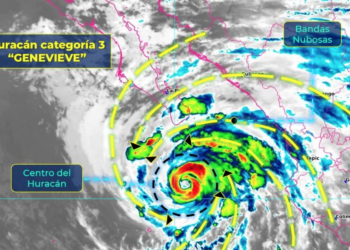 Huracán Genevieve se ubica a 260 kilómetros al sur de Cabo San Lucas