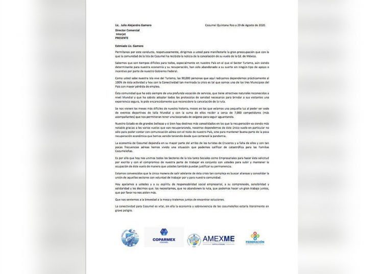 Interjet y empresarios piden con hashtag que no les quiten ruta