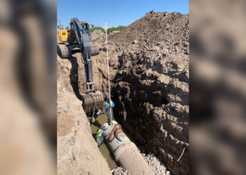 Jorge Salum informo de la reparación del colectivo pluvial Tapias