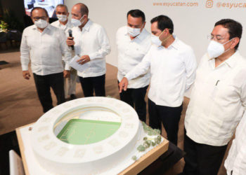 Mauricio Vila presenta proyecto de estadio en Yucatán