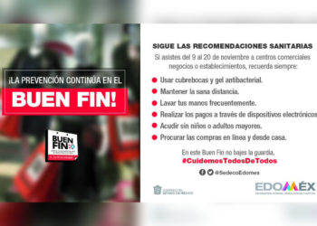 Secretaría del Estado de México pide extremar precauciones durante Buen Fin 2020