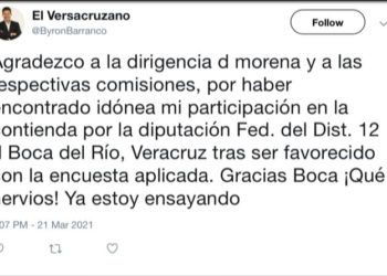 Presume ser favorecido en encuesta de Morena para contender por diputación federal y borra tuit