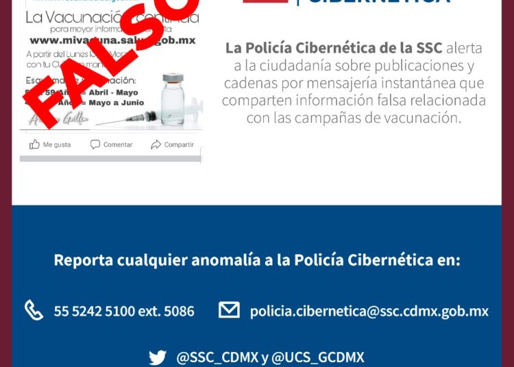 Alerta SSC sobre “fake news” relacionadas a las campañas de vacunación