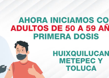 Inicia el miércoles vacunación a mayores de 50 años en Edomex
