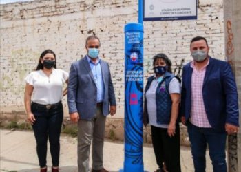 Instala Salum vigésimo botón de pánico contra violencia a la mujer