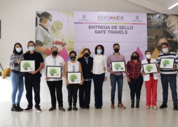 Secretaría de Cultura y Turismo del Edomex entrega sellos de viaje seguro a Tepotzotlán