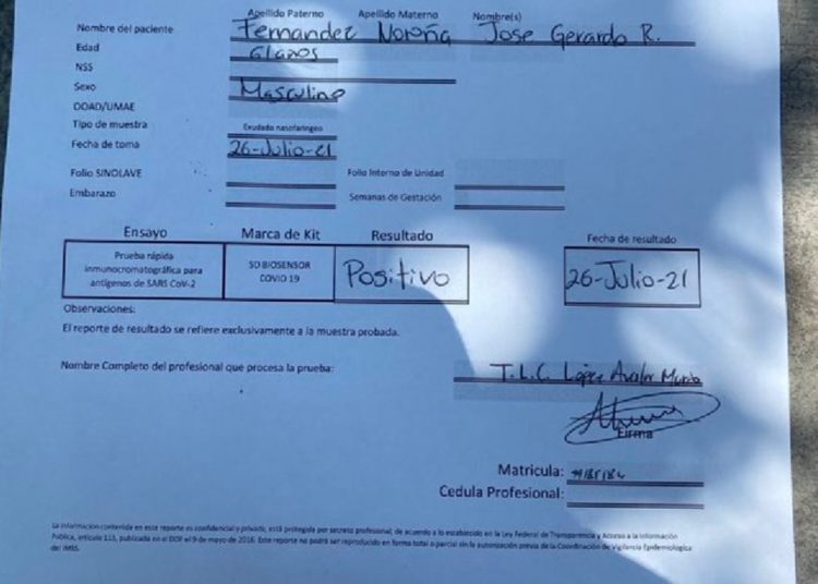 Fernández Noroña da positivo al “Coví”