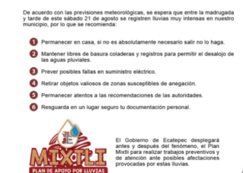 Ecatepec se declara en alerta por paso de huracán Grace