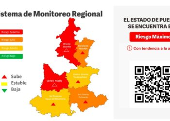 Aumento de contagios Covid-19 coloca a Puebla capital en semáforo rojo