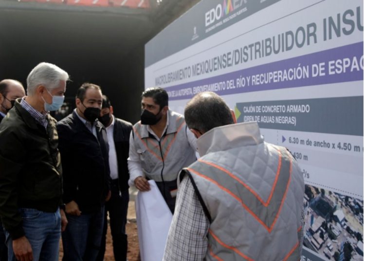 Supervisa gobernador mexiquense avances en los trabajos de embovedamiento del Río de los Remedios y del Macro Libramiento Mexiquense