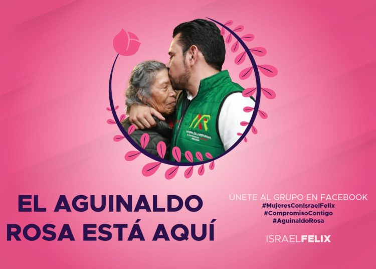 Anuncia Israel Félix Aguinaldo rosa para mujeres de Mineral