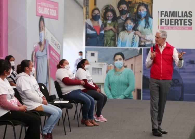 Salario rosa respalda a las mujeres en épocas complicadas como la pandemia que causó pérdida de empleos y cierre de negocios: Alfredo Del Mazo