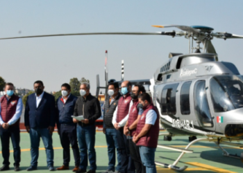 Alcalde de Ecatepec presenta helicóptero ‘Jaguar 1’ para reforzar acciones de seguridad