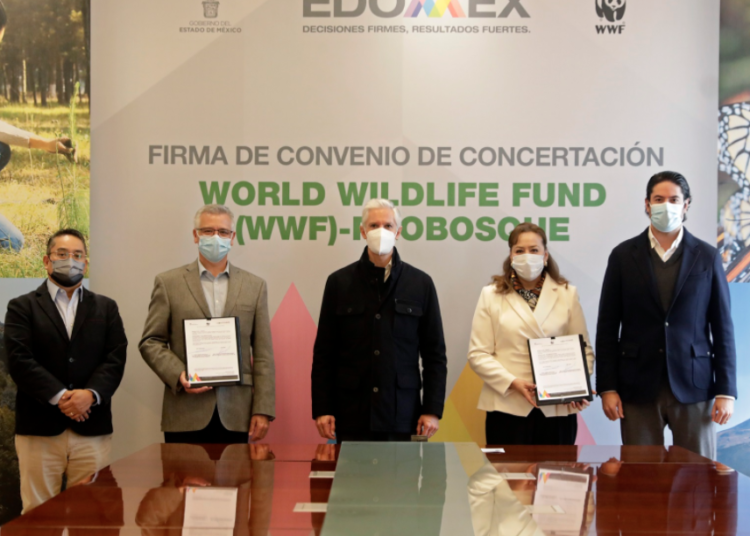 Encabeza gobernador Alfredo Del Mazo firma de convenio entre el Fondo Mundial para la Naturaleza y Probosque