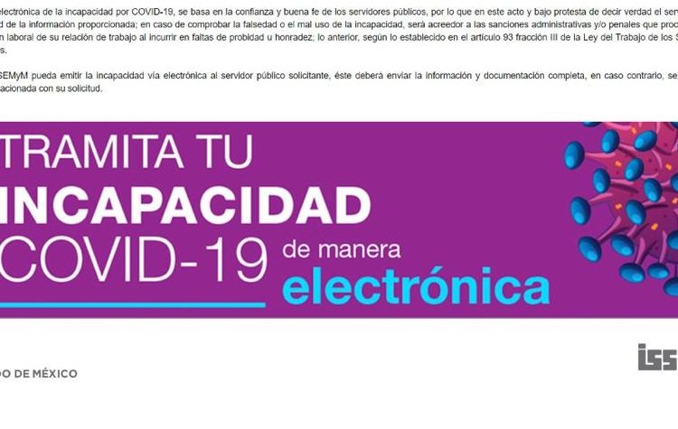 Continúa ISSEMYM otorgando incapacidades electrónicas por Covid-19