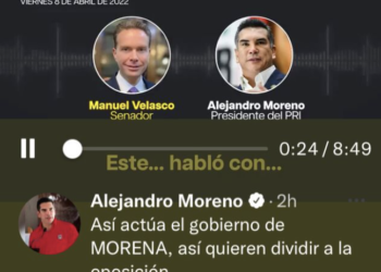 ‘Violó la confianza’: Manuel Velasco responde a audios filtrados por ‘Alito’ Moreno