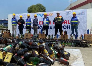 Alcaldía Coyoacán destruye 4 toneladas de alcohol ilegal