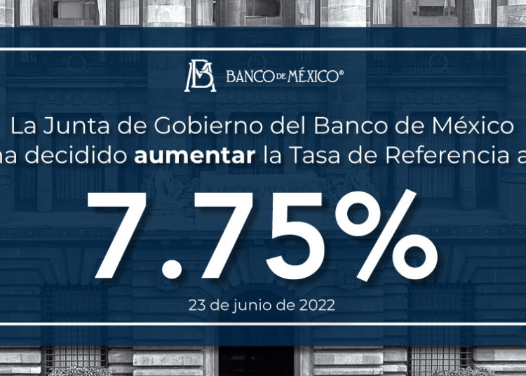 Alza histórica: Banxico sube en 75 puntos la tasa y queda en 7.75%