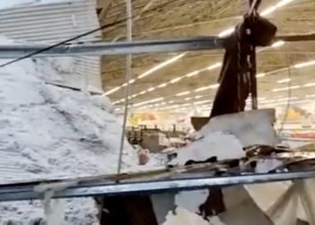 Granizada tira techo de Mega Soriana Mixcoac