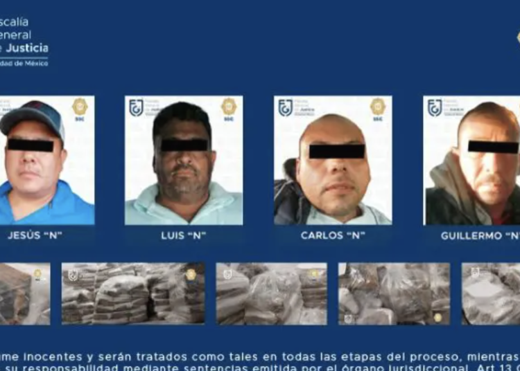 Dictan prisión preventiva a 4 detenidos por el decomiso más grande de droga en CDMX