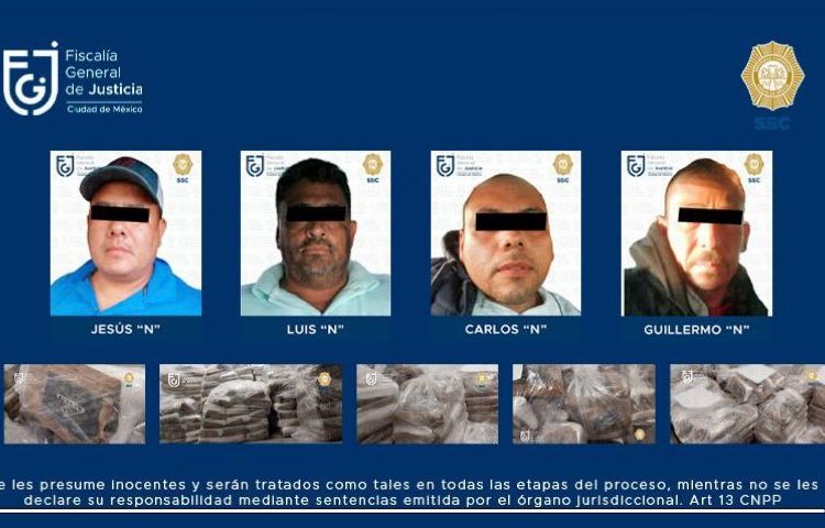 Vinculan a proceso a los cuatro detenidos en el aseguramiento de más de una tonelada y media de cocaína en la CDMX