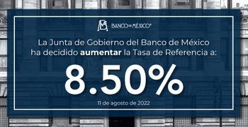 Sube Banxico tasa de interés a 8.50%, su mayor nivel en la historia