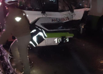 Impactan dos unidades del Mexibús en Ecatepec