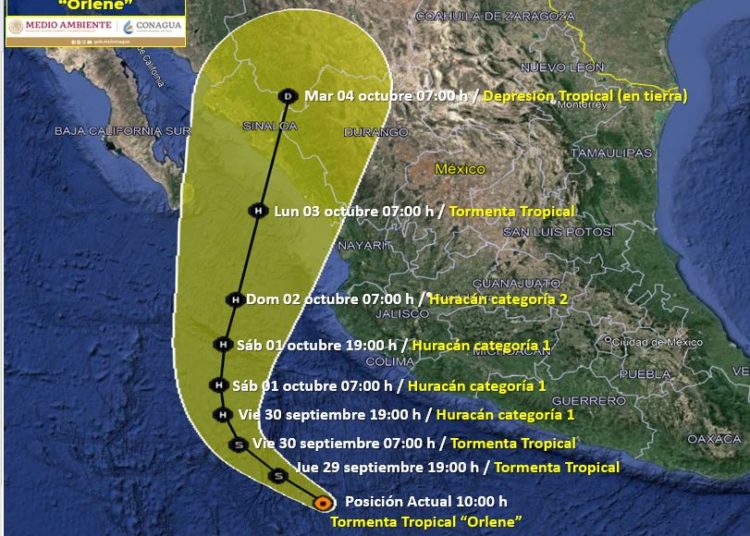 Se forma Tormenta Tropical “Orlene” en el Pacífico