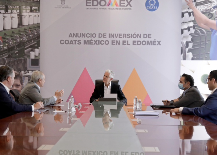 Anuncia Alfredo Del Mazo inversión de 13 millones 500 mil dólares que la empresa Coats realizará en Edoméx