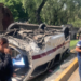 Aparatosa volcadura en Insurgentes Norte deja al menos 15 lesionados