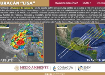 Lisa ya es categoría 1 y amenaza a Quintana Roo