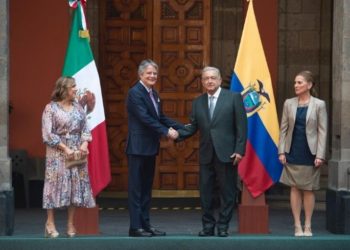 AMLO recibe a Guillermo Lasso presidente de Ecuador en Palacio Nacional