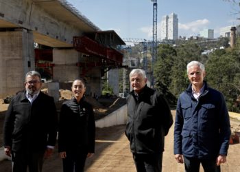 Del Mazo, Sheinbaum y López Obrador supervisan obras del Tren Interurbano México-Toluca