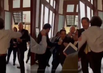 Se agarran a golpes diputados Jesús Sesma, del PVEM; y Jorge Gaviño, del PRD