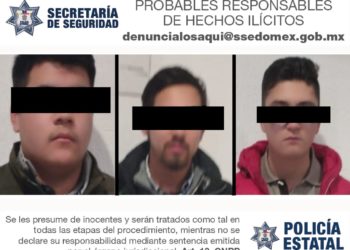 Detienen a tres implicados en disparos y ataque a policías en Edoméx
