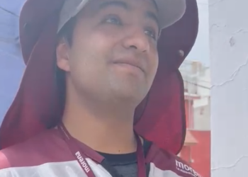 Cachan a brigadistas de Morena haciendo descarado proselitismo a favor de Delfina Gómez en Nezahualcóyotl