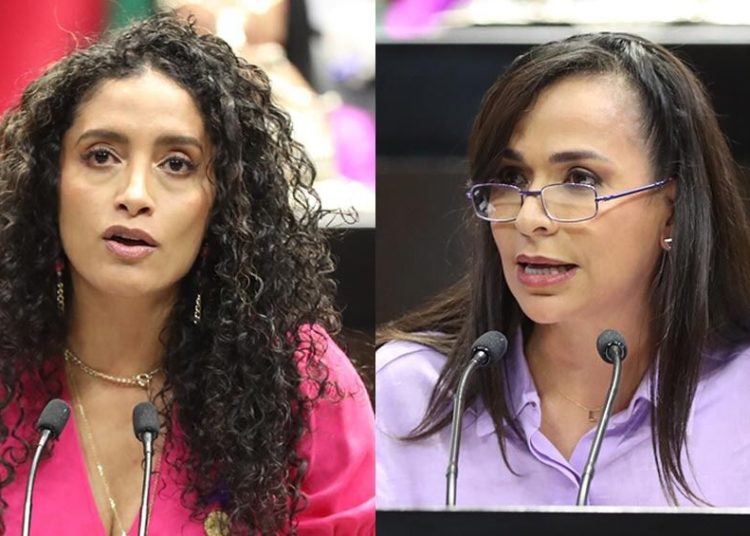Condenan diputadas del PRD valla metálica afuera de Palacio Nacional ante marcha de mujeres