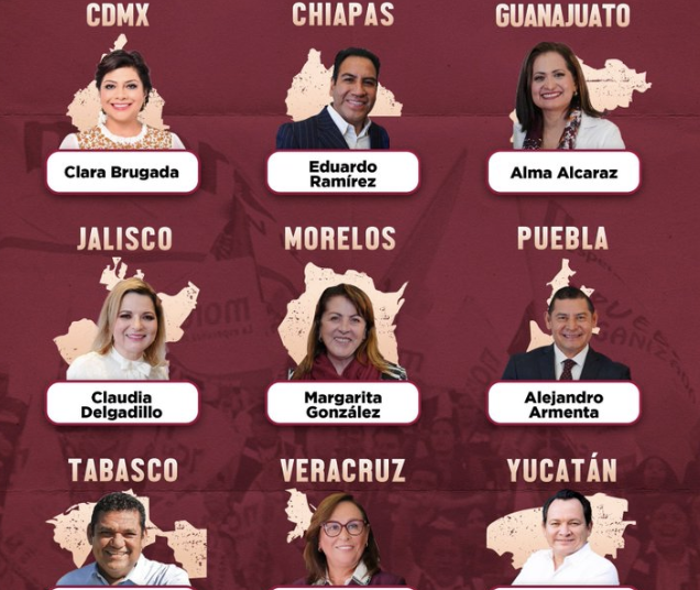 Brugada, González, Delgadillo, Alcaraz y Nahle, las mujeres que pelearán gubernaturas por Morena