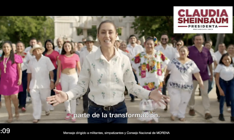 Lanza Claudia Sheinbaum primer spot como precandidata a la Presidencia