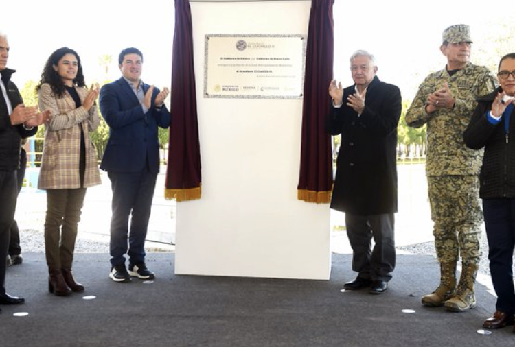 Inauguran AMLO y Samuel García acueducto El Cuchillo II