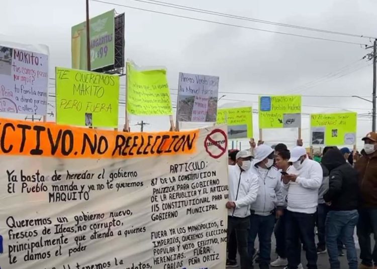 Se manifiestan contra la reelección del expanista Carlos Peña en Reynosa