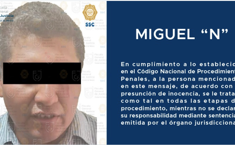 Fiscalía de la CDMX confirma que Miguel “N” es un presunto feminicida serial