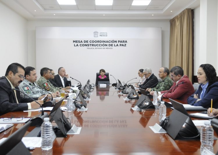 Gobernadora Delfina Gómez Álvarez se reúne con autoridades del INE y IEEM en la Mesa de Coordinación para la Construcción de la Paz