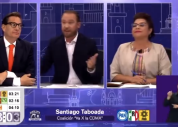 Un porro, feminicidas y corrupción, así fue el tercer debate chilango entre Taboada, Brugada y Chertorivski