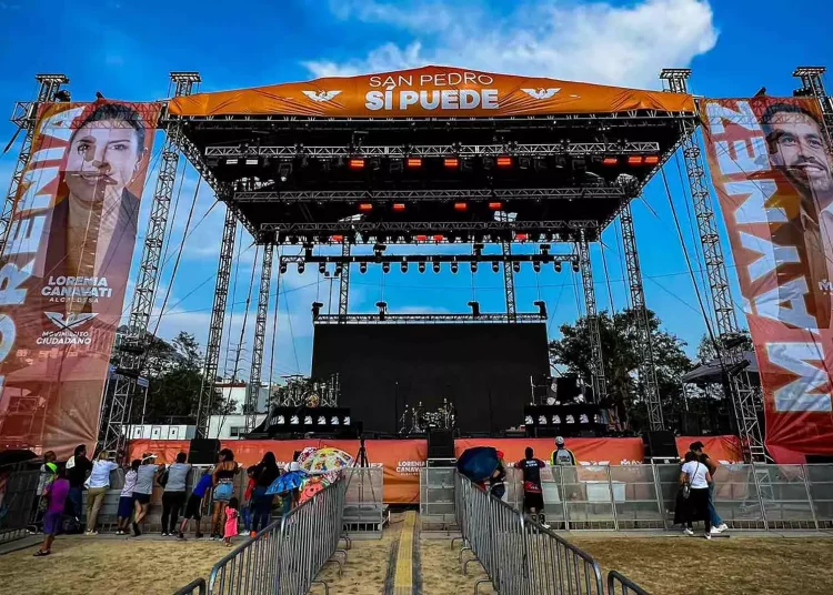 Fiscalía de NL pide datos de empresa que instaló escenario para mitin de Álvarez Máynez