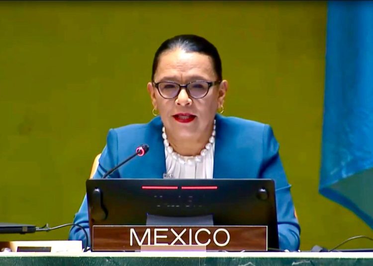 Rosa Icela Rodríguez insta a la ONU a actuar contra el tráfico ilegal de armas