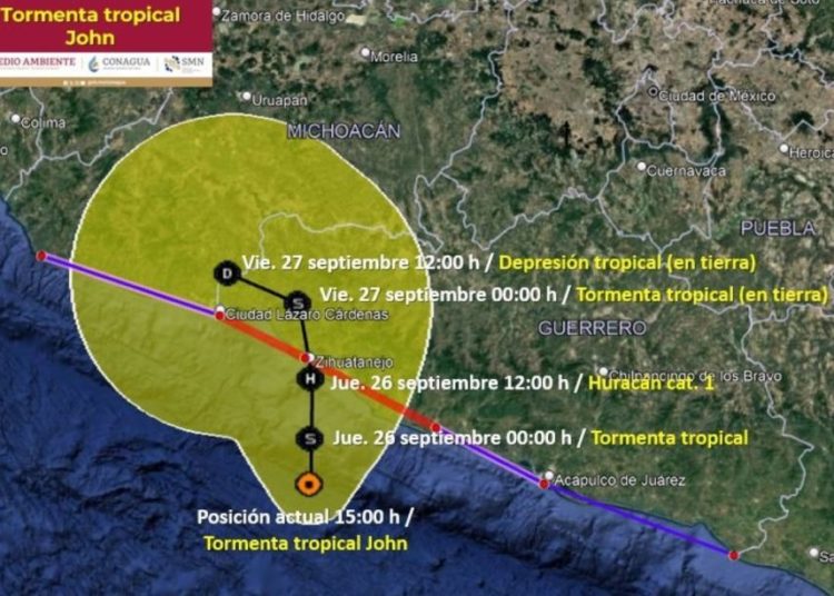 El inusual caso del huracán John: podría tocar tierra dos veces en Guerrero