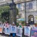 Protestan en Gobernación en el marco de los 10 años de la desaparición de los 43 normalistas de Ayotzinapa