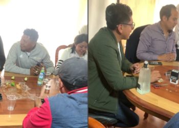 Exhiben a alcalde de Mazatecochco por usar Salón de Cabildos como cantina